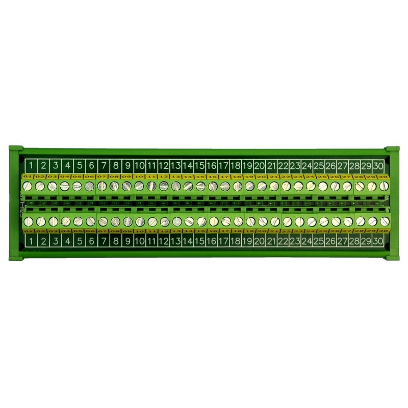 Electronics-Salon DIN Rail Mount 30 Position 24A / 400V Screw Terminal Block Distribution Module. - Image 3